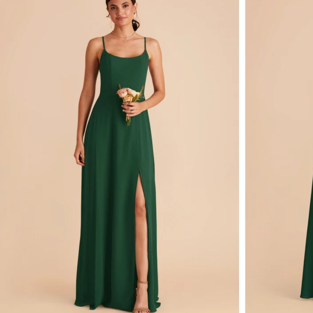 Elegant Green Spaghetti Strap bridesmaid Dress with pockets